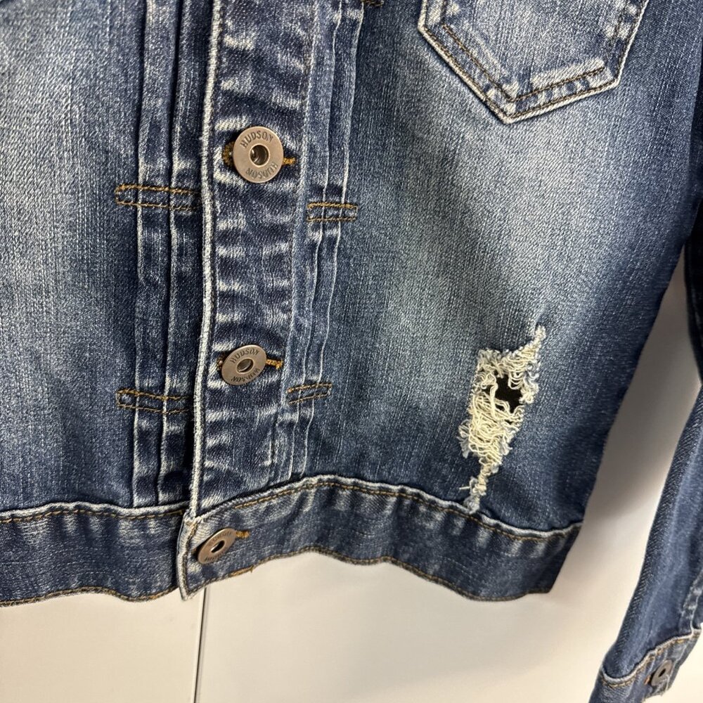 Hudson Jeans Denim Jacket Womens Size Small Y2K USA Made Distressed - Picture 3 of 10